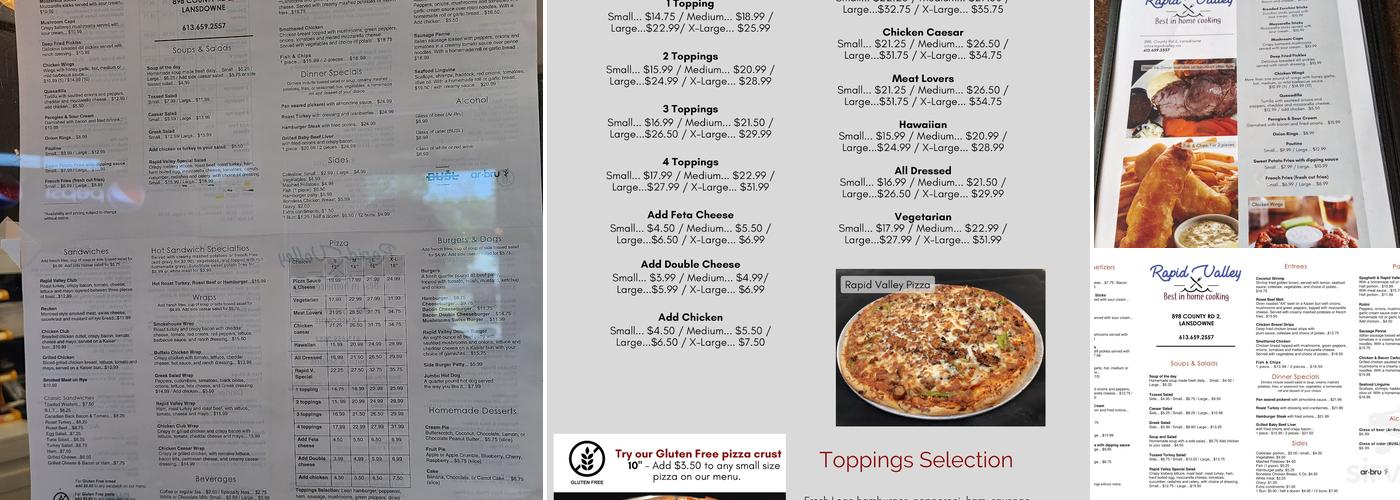 Rapid Valley Menu