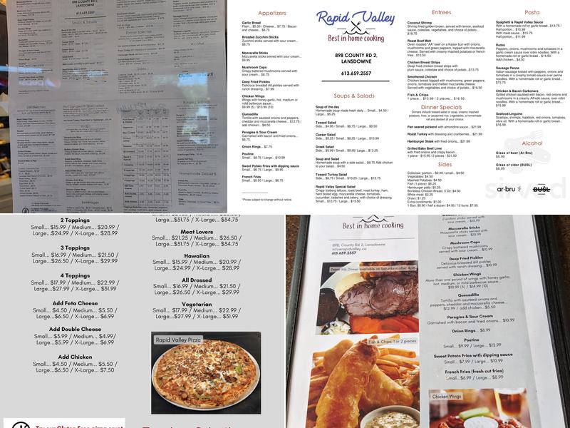 Rapid Valley Menu