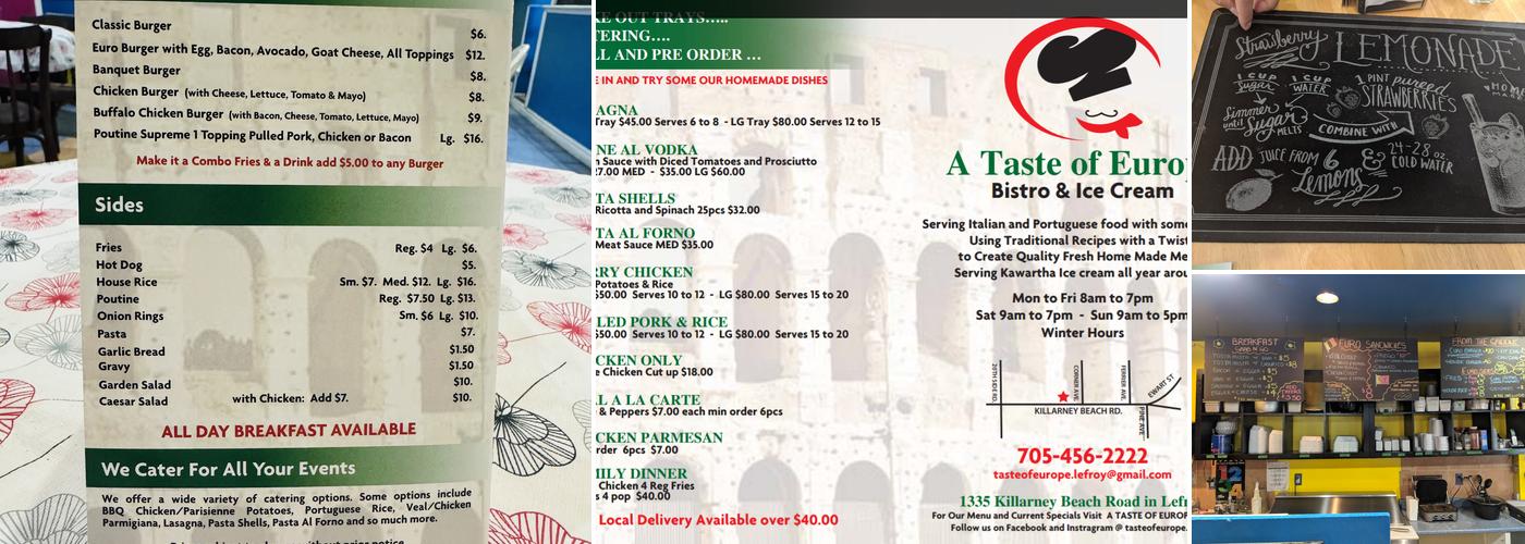 A Taste of Europe Menu