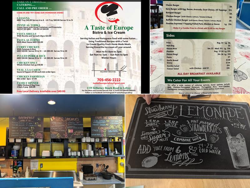 A Taste of Europe Menu