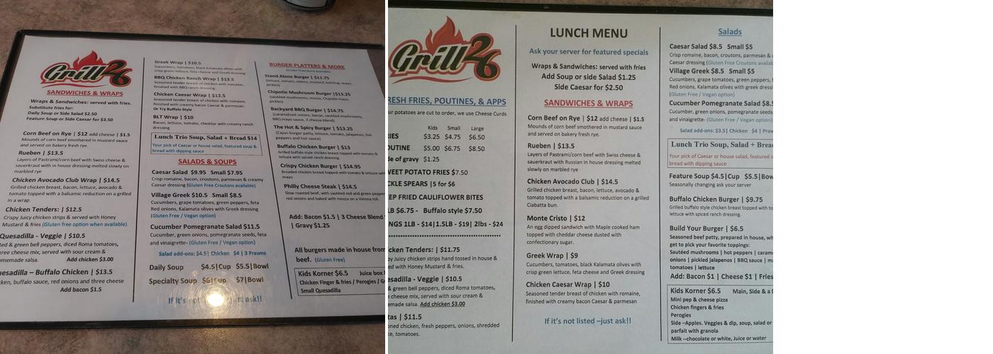 Grill 26 Menu