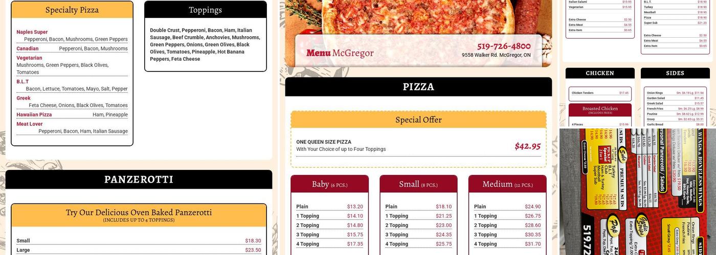 Naples Pizza Menu