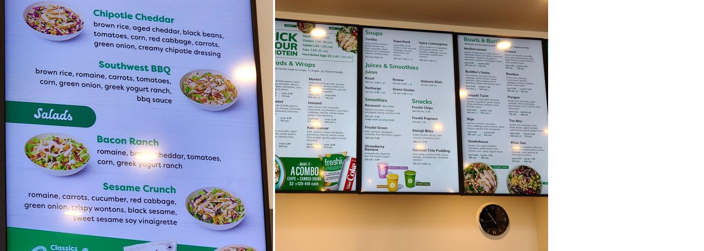 Freshii Menu