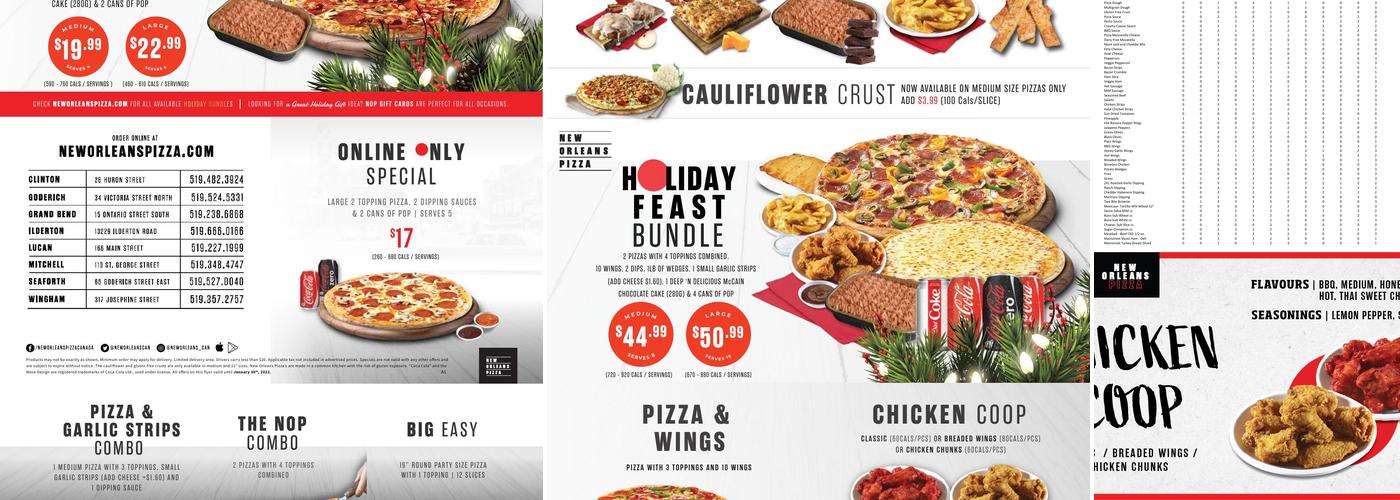 New Orleans Pizza Menu