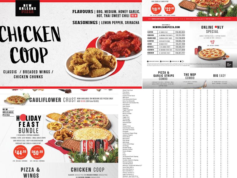 New Orleans Pizza Menu