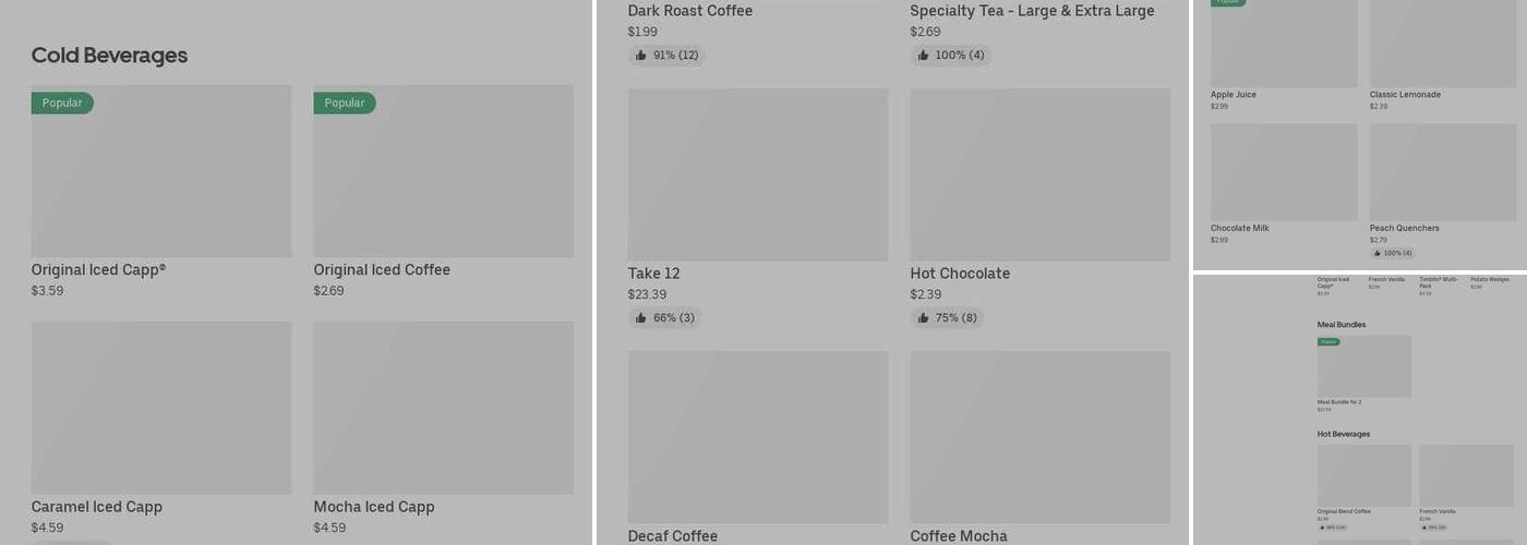 Tim Hortons Menu