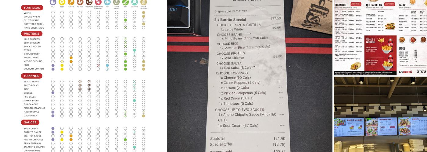 barBURRITO Menu