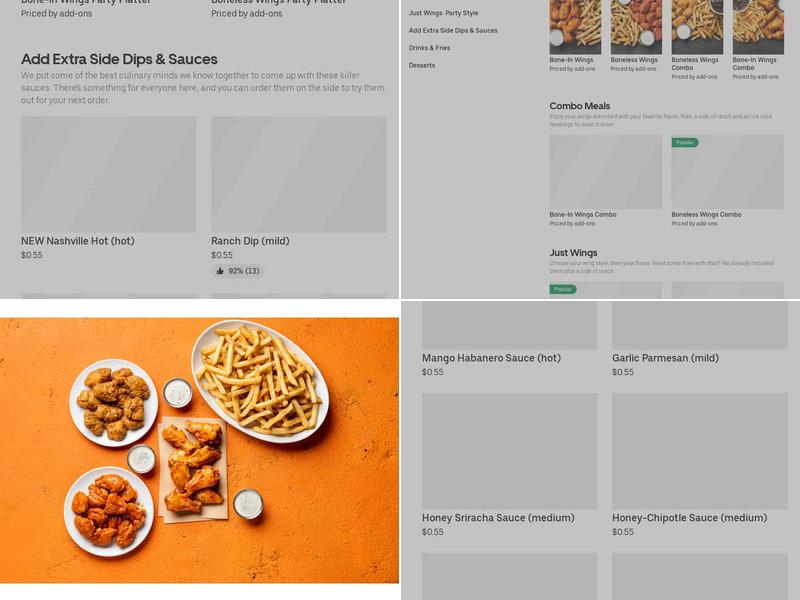 It's Just Wings Menu