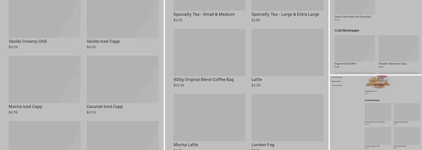 Tim Hortons Menu