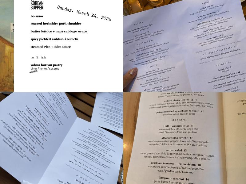 Flame + Smith Menu