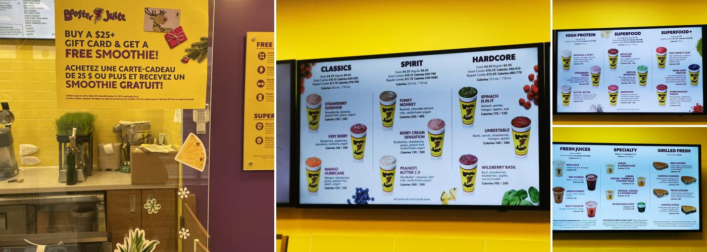Booster Juice Menu