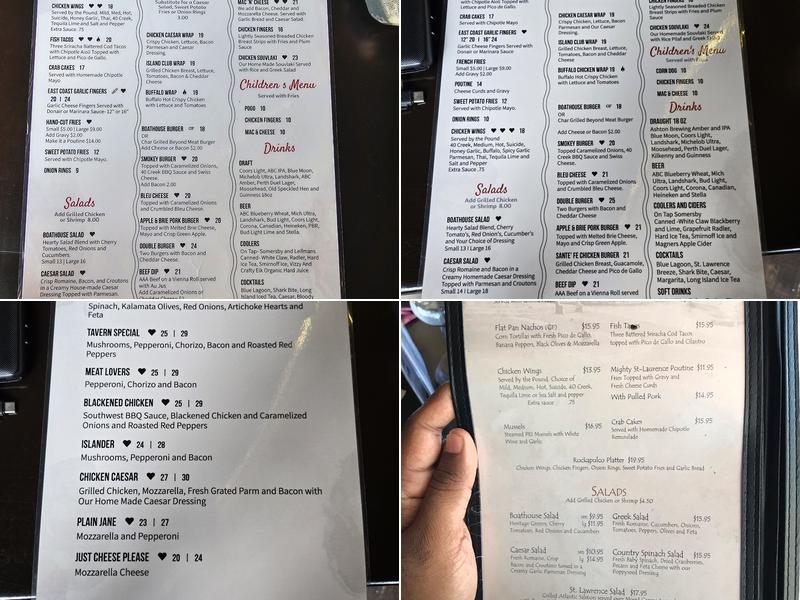 Cornwall's Pub Menu