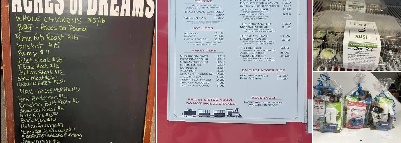 The Golden Rail Menu