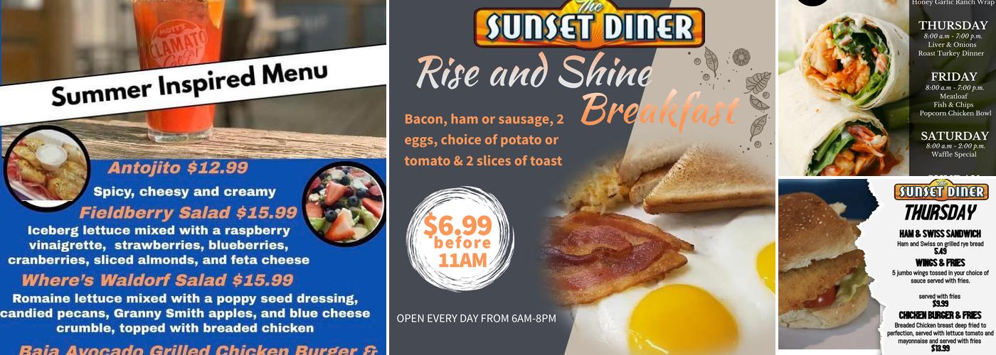 The Sunset Diner Menu