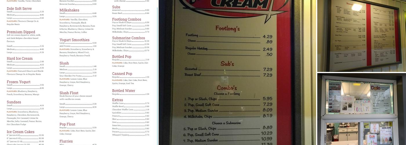 Hearn's Ice Cream Menu