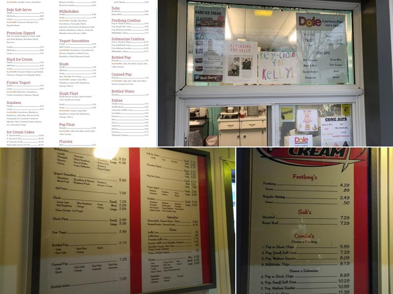 Hearn's Ice Cream Menu