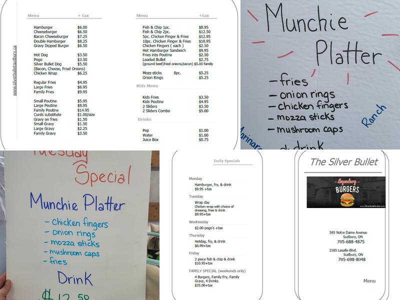 Silver Bullet Menu