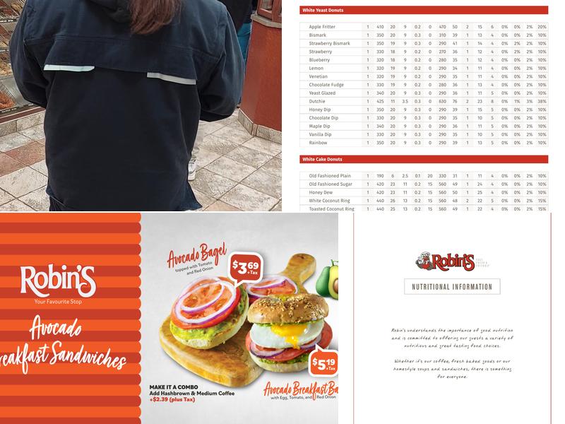 Robin's Donuts Menu