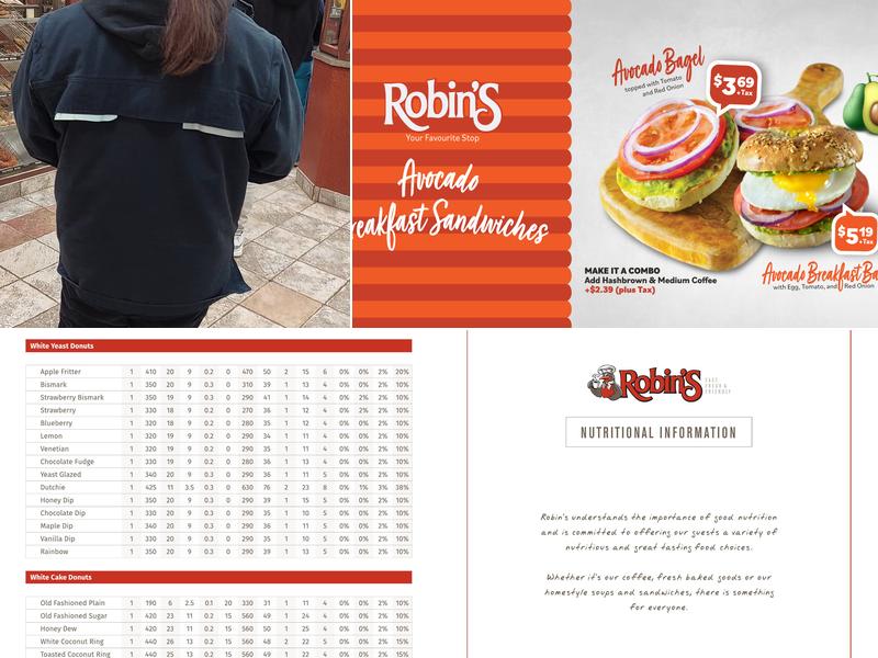 Robin's Donuts Menu