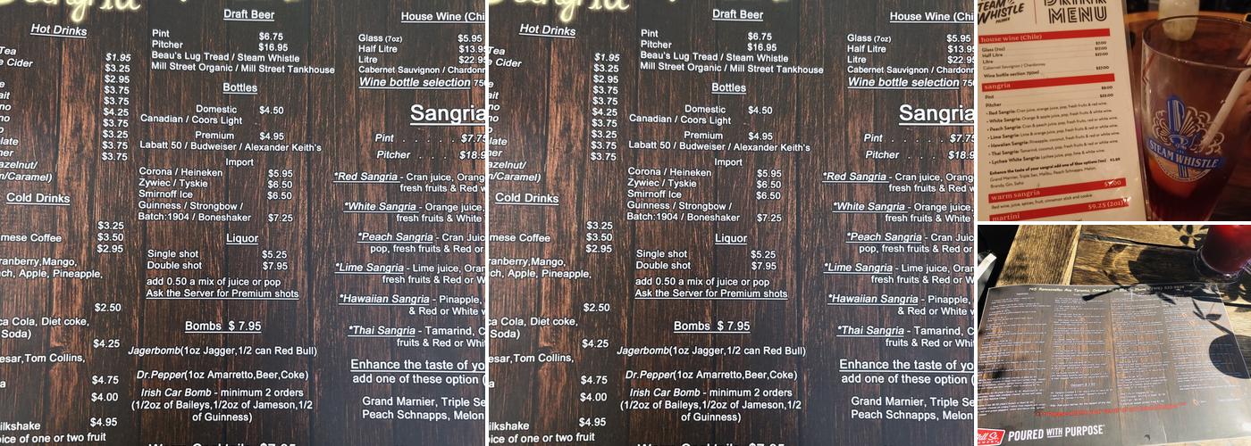 Sangria Lounge Menu