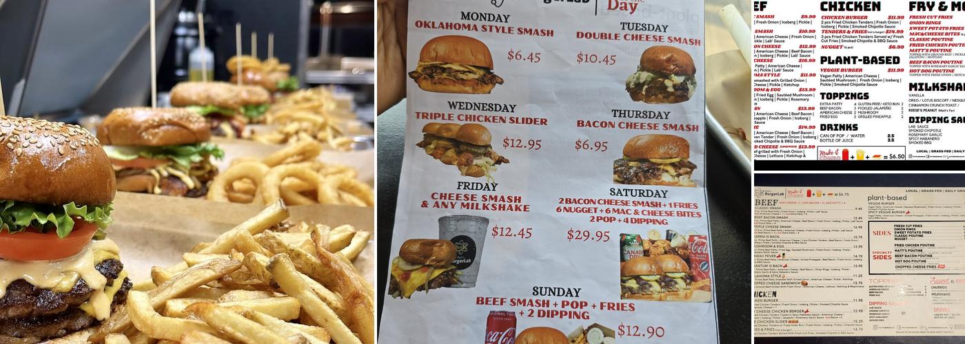 Matt’s Burger Lab Menu