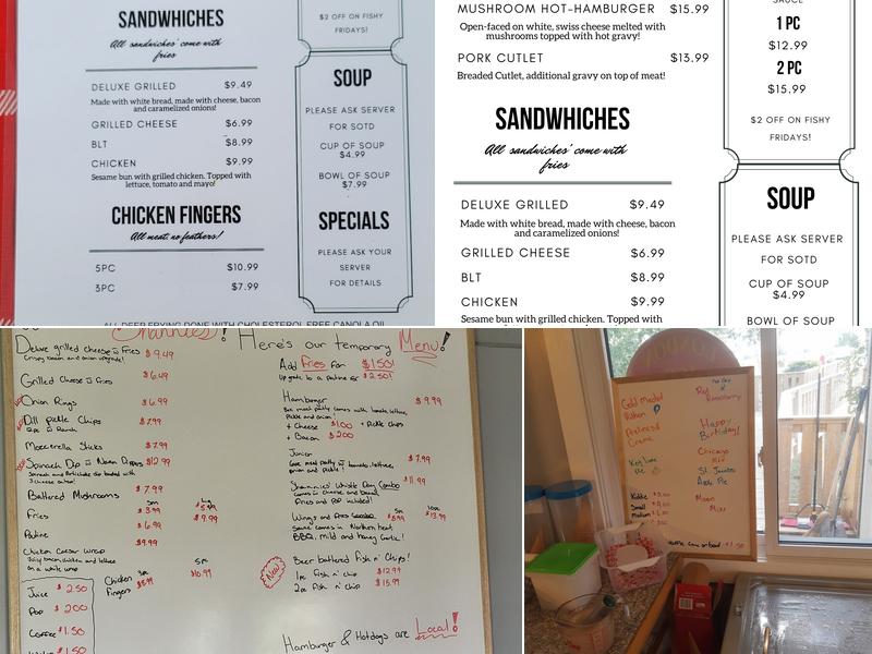 Shannies Restaurant Menu