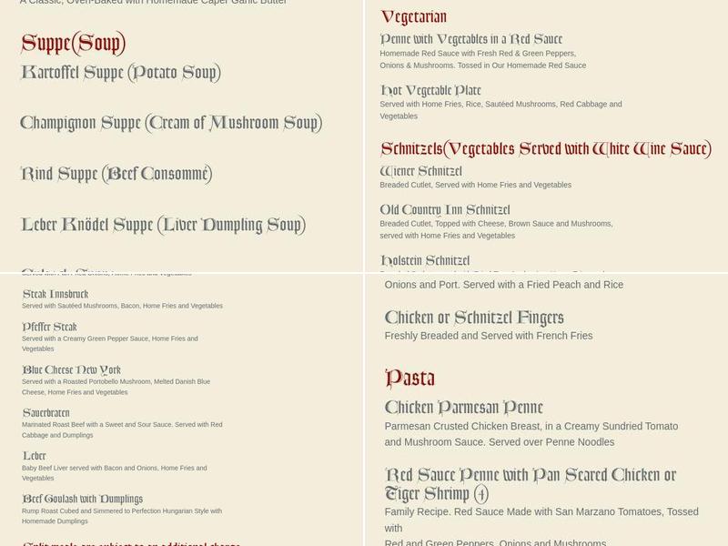 Old Country Inn Menu