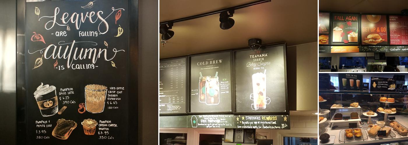 Starbucks Coffee Company Menu