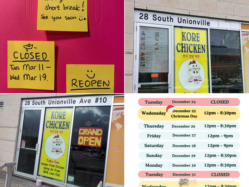 Kore chicken 28 South Unionville Ave #10, Unionville