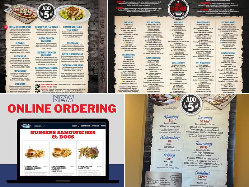 Wild Wing Menu