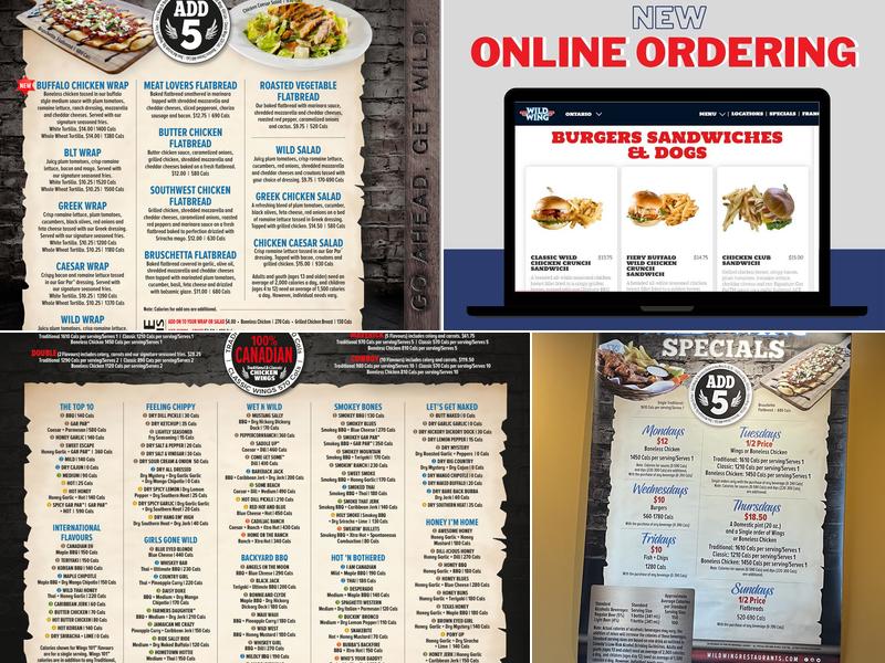 Wild Wing Menu