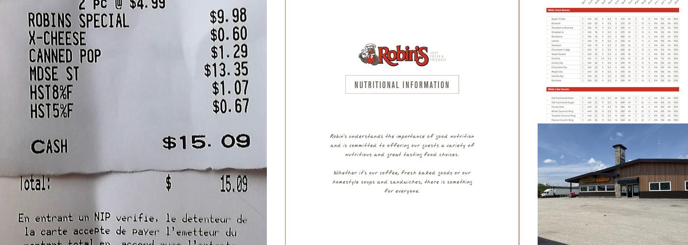 Robin's Donuts Menu