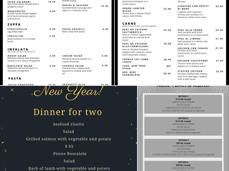 Saltimbocca Ristorante Menu