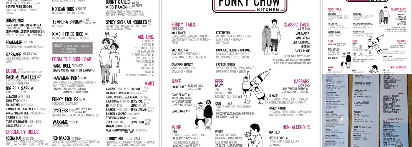 Funky Chow Kitchen Menu