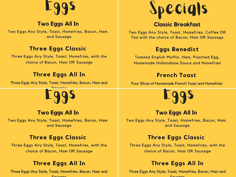 Sunshine Chinese Family Restaurant Menu