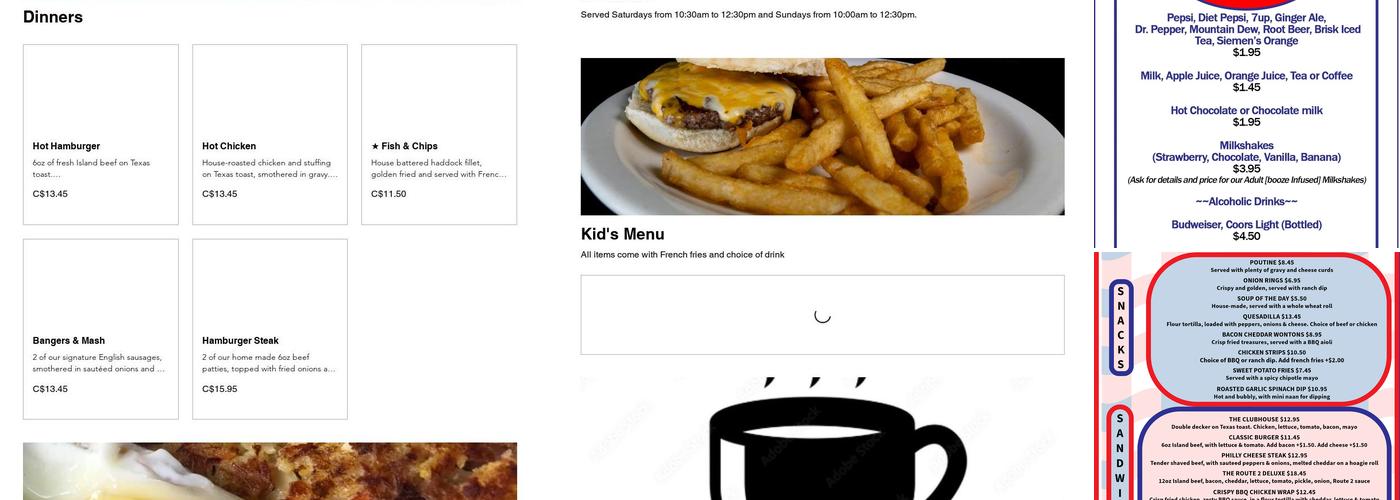 Route 2 Diner Menu