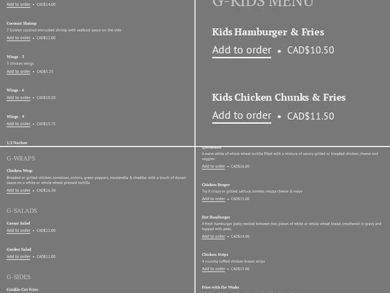 Emerald Community Centre - Boxcar Pub & Grill Menu