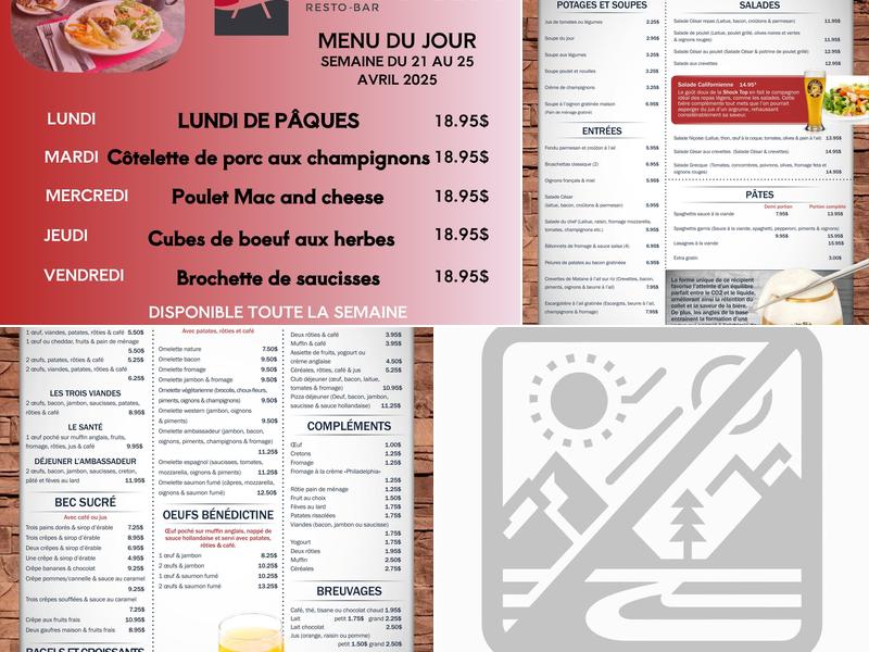 Resto-bar l'Ambassadeur Menu