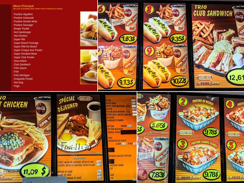 Super Frite Menu