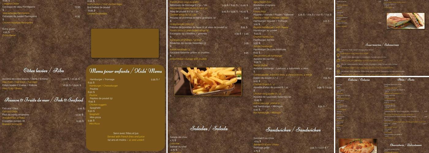 Resto/Pub Interlude Menu