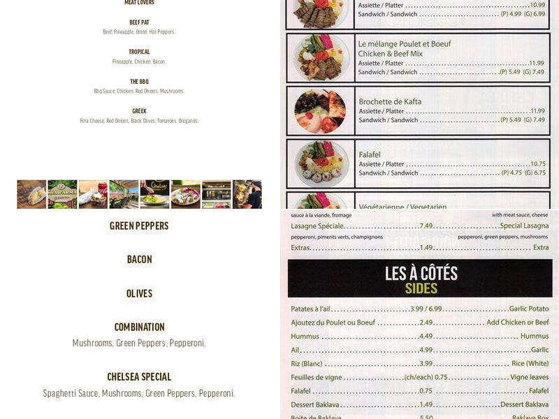 Chelsea Shawarma & Pizza Menu