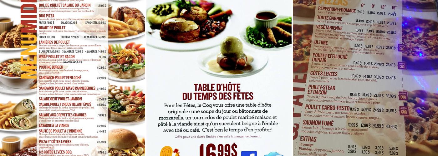 Coq Rôti Chibougamau Menu