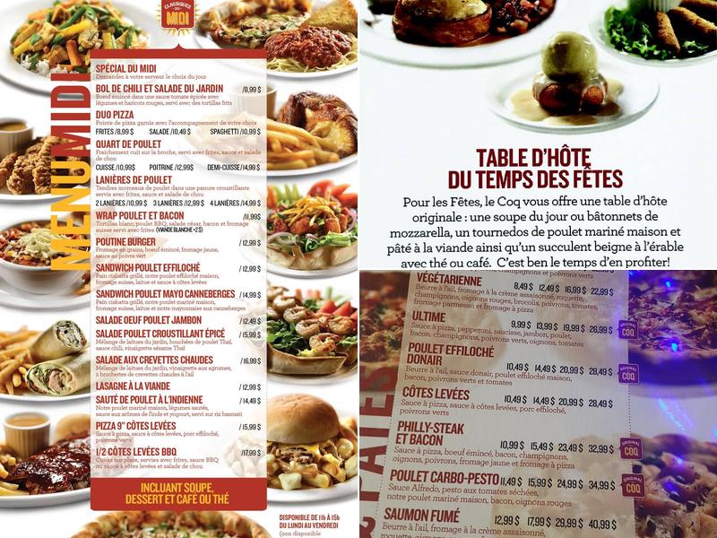 Coq Rôti Chibougamau Menu