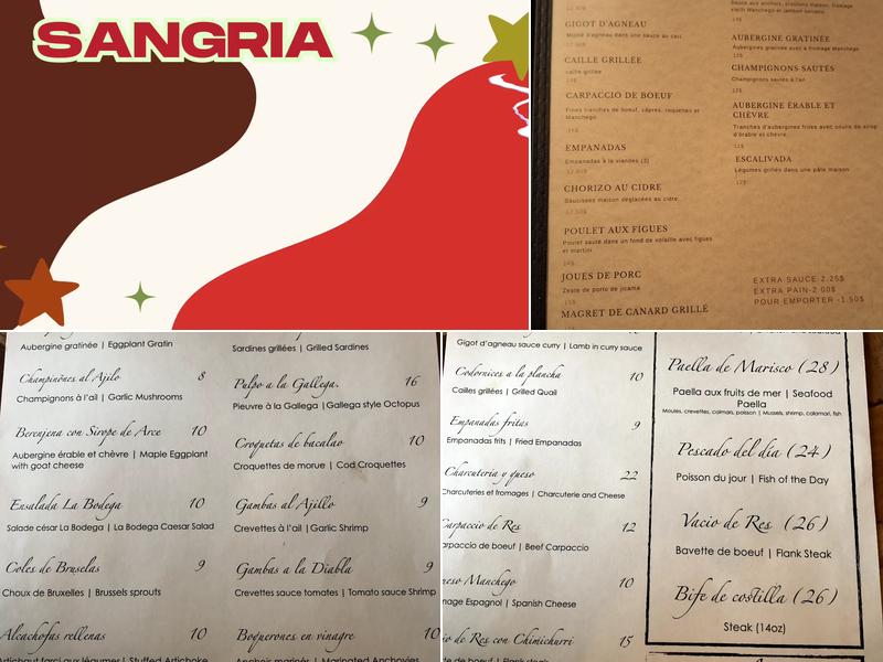 La Bodega Menu