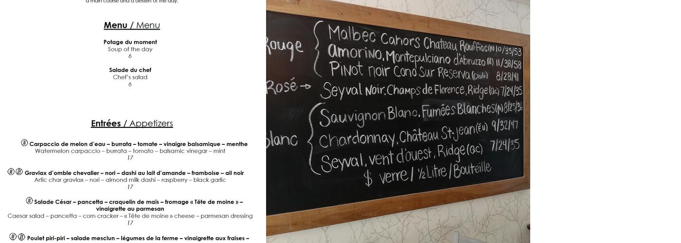 Restaurant Lyvano Menu