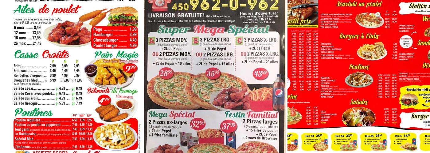 Med Pizza Menu