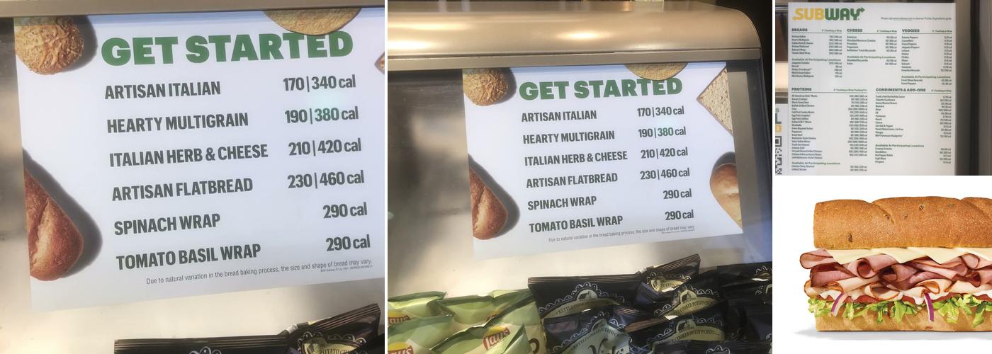 Subway Menu