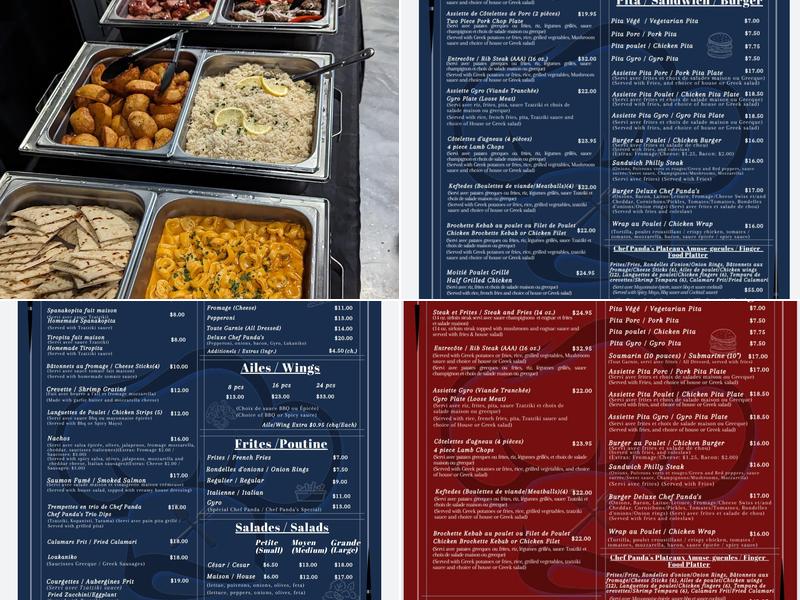 Restaurant Chef Panda's Bar & Event Venue Menu