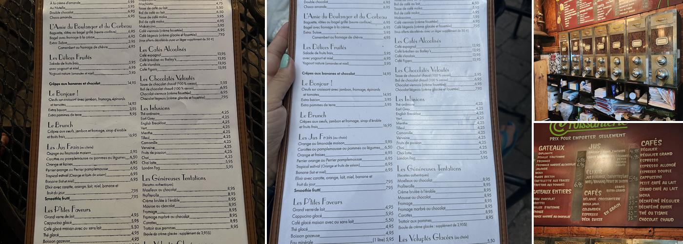 La Croissanterie Figaro Menu