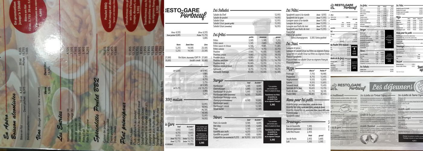 Resto-Gare de Portneuf Menu